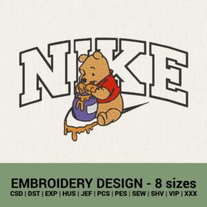Nike Disney Winnie the Pooh machine embroidery design files instant download files