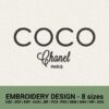 COCO Chanel Paris logo machine embroidery design files instant downloads