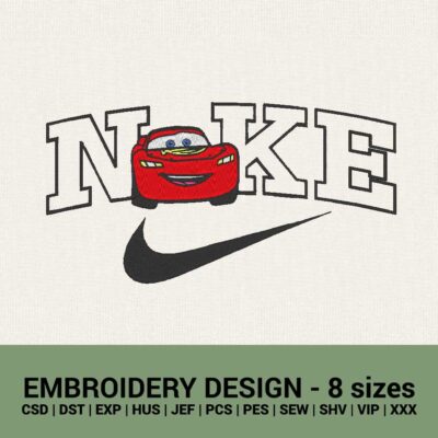 Nike cars McQueen logo machine embroidery design files instant downloads