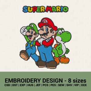 Super Mario Bros friends machine embroidery design files instant downloads