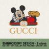 GUCCI MICKEY MOUSE LYING LOGO MACHINE EMBROIDERY DESIGN FILES INSTANT DOWNLOAD