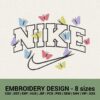 NIKE COLORFUL BUTTERFLIES LOGO MACHINE EMBROIDERY DESIGN FILES