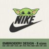 Nike Grogu Baby Yoda logo machine embroidery design files instant downloads