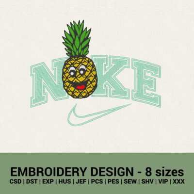 Nike Pineapple logo machine embroidery designs
