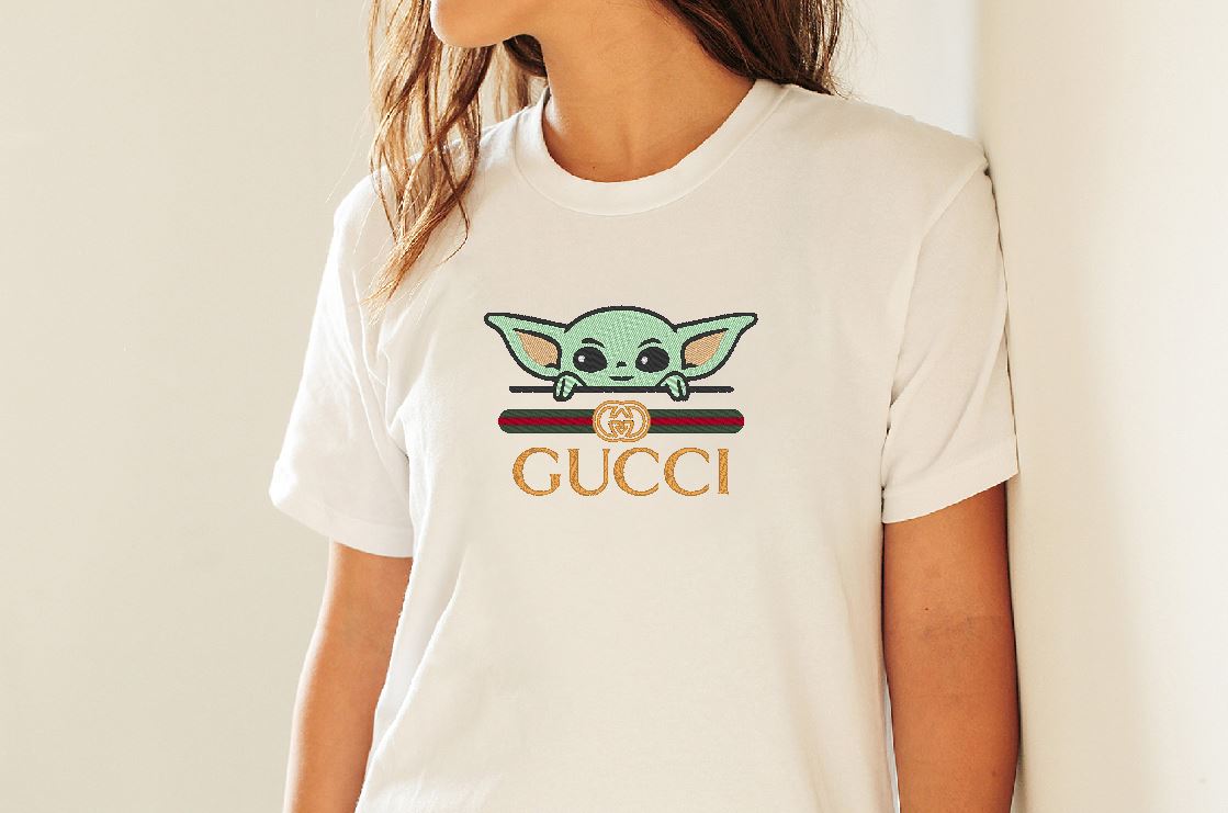 How to make Baby Yoda machine embroidery design T-shirt : 10-step guide