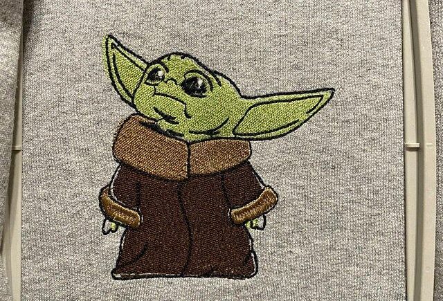 BABY YODA MACHINE EMBROIDERY DESIGN FILES INSTANT DOWNLOADS