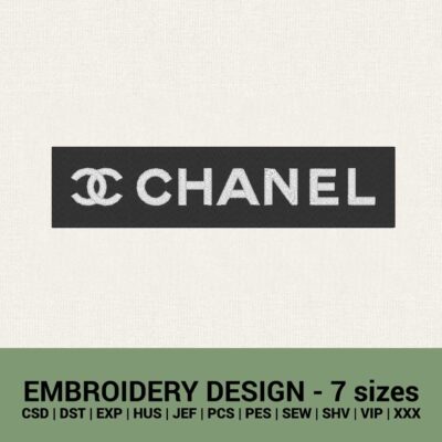 chanel badge logo machine embroidery design files instant download