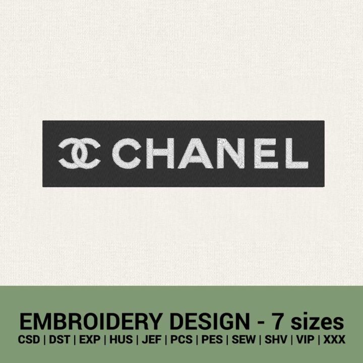 Chanel badge logo machine embroidery files instant download