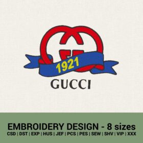 Gucci 1921 machine embroidery design files instant download