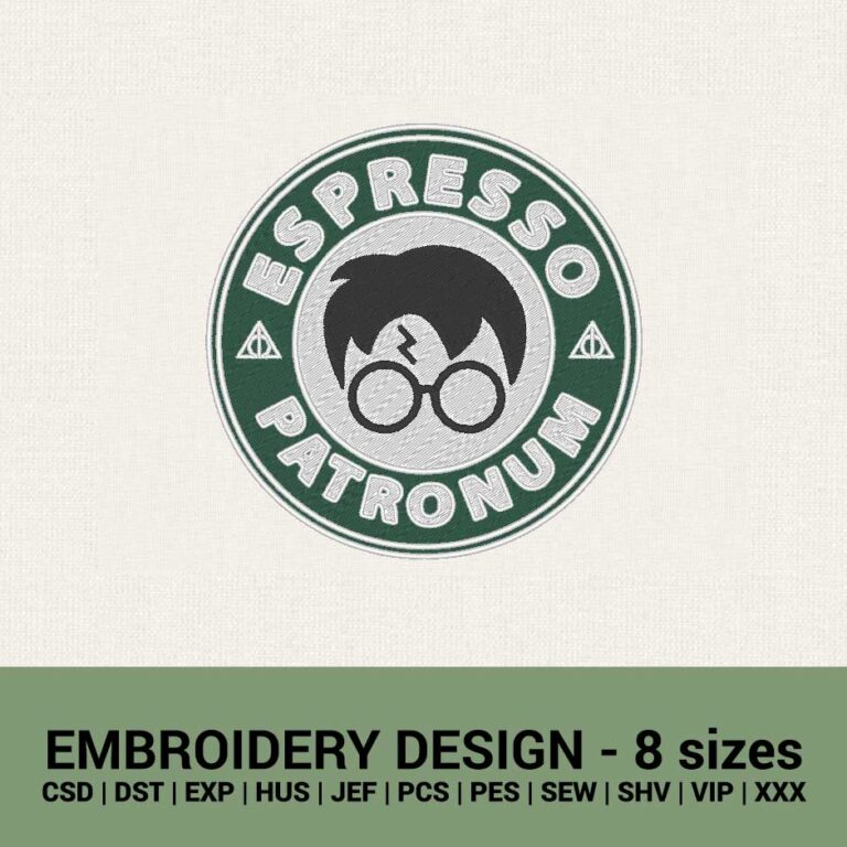 Harry Potter Espresso Patronum Machine Embroidery Designs