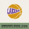LAKERS BASKETBALL LOGO MACHINE EMBROIDERY DESIGN FILES INSTANT DOWNLOADS