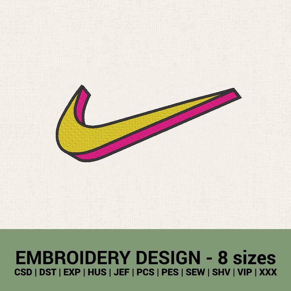 Nike 3D swoosh logo machine embroidery designs download