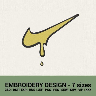 Nike dripping swoosh comics logo machine embroidery designs