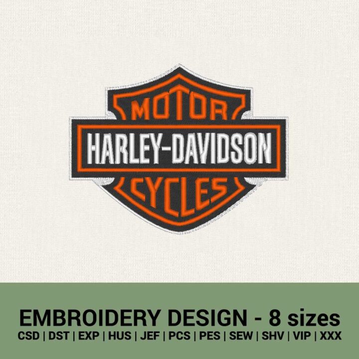 HARLEY DAVIDSON BADGE LOGO MACHINE EMBROIDERY DESIGNS INSTANT DOWNLOADS