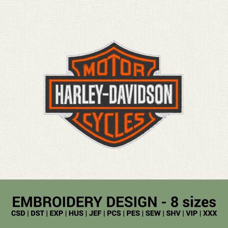 Harley Davidson Logo 3 Embroidery Design - vrogue.co