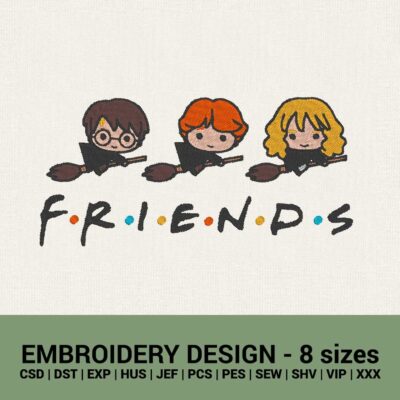 Harry Potter Ron Hermione friends logo machine embroidery designs