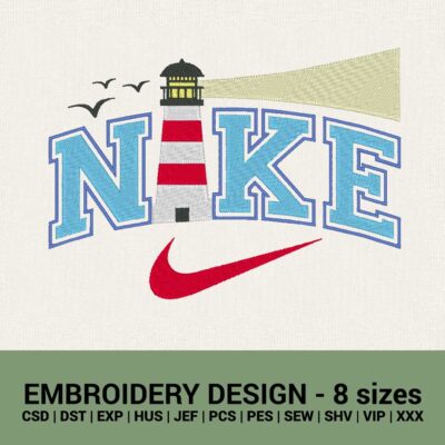 nike nautical lighthouse logo machine embroidery designs