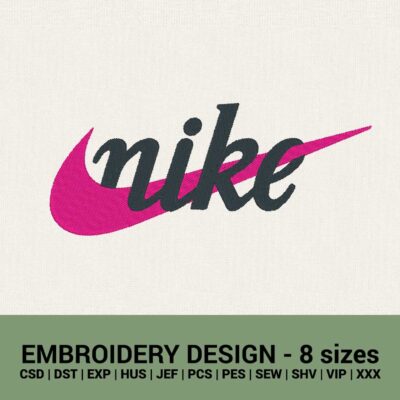 Nike modern swoosh logo machine embroidery designs