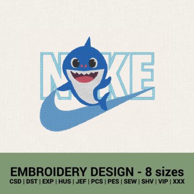 Nike Baby Shark logo machine embroidery design download