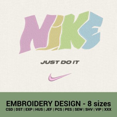 Nike Just do it modern logo machine embroidery designs