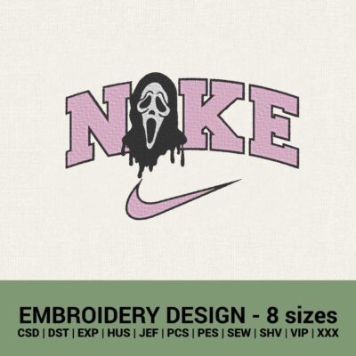 Nike Scream logo machine embroidery design