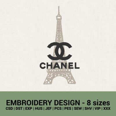 Chanel Eiffel Tower logo machine embroidery files