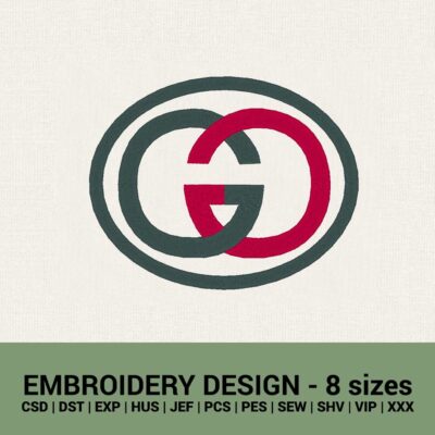 Gucci Oval logo machine embroidery designs