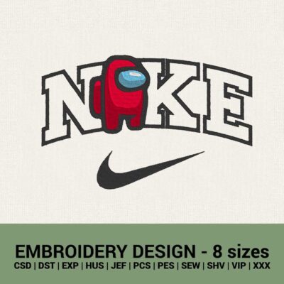 Nike Among Us logo machine embroidery design