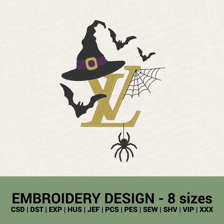 LV Dripping Logo Machine Embroidery Design