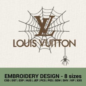 Louis Vuitton Halloween logo machine embroidery design