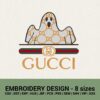 GUCCI HALLOWEEN GHOST LOGO MACHINE EMBROIDERY DESIGN INSTANT DOWNLOAD