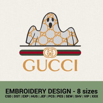 Gucci halloween ghost logo machine embroidery design instant download