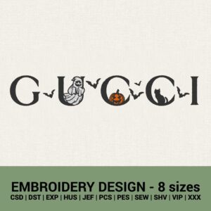 GUCCI Halloween logo machine embroidery design