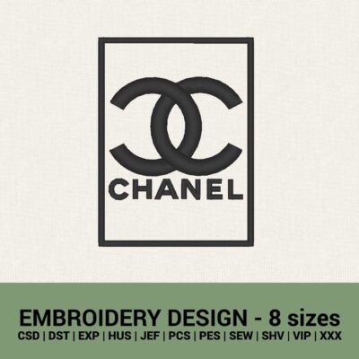 Chanel rectangle frame logo machine embroidery design