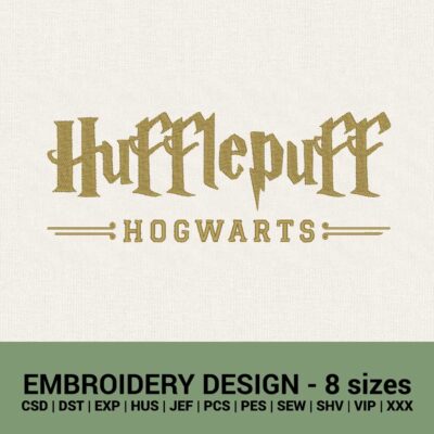 Hufflepuff Hogwarts machine embroidery design