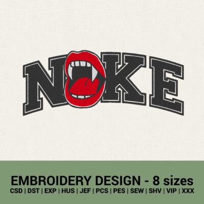 nike vampire kiss logo machine embroidery design