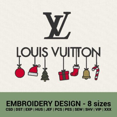 Louis Vuitton christmas logo machine embroidery design