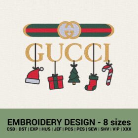 gucci christmas gifts logo machine embroidery design files
