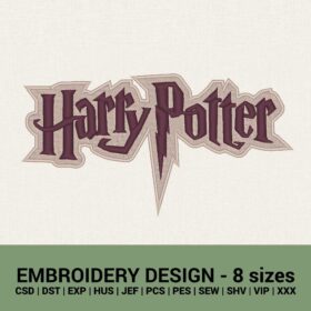 Harry Potter logo badge machine embroidery design