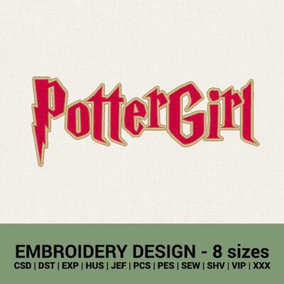 PotterGirl badge Harry Potter machine embroidery design