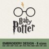 BABY POTTER HARRY POTTER GLASSES MACHINE EMBROIDERY DESIGN
