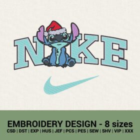 Nike Stitch Christmas logo machine embroidery design