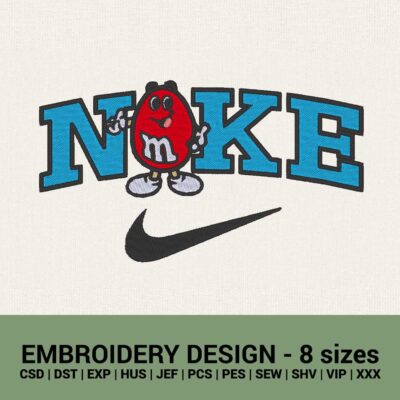 Nike M&MS logo machine embroidery design