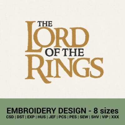 Lord of the Rings logo machine embroidery design