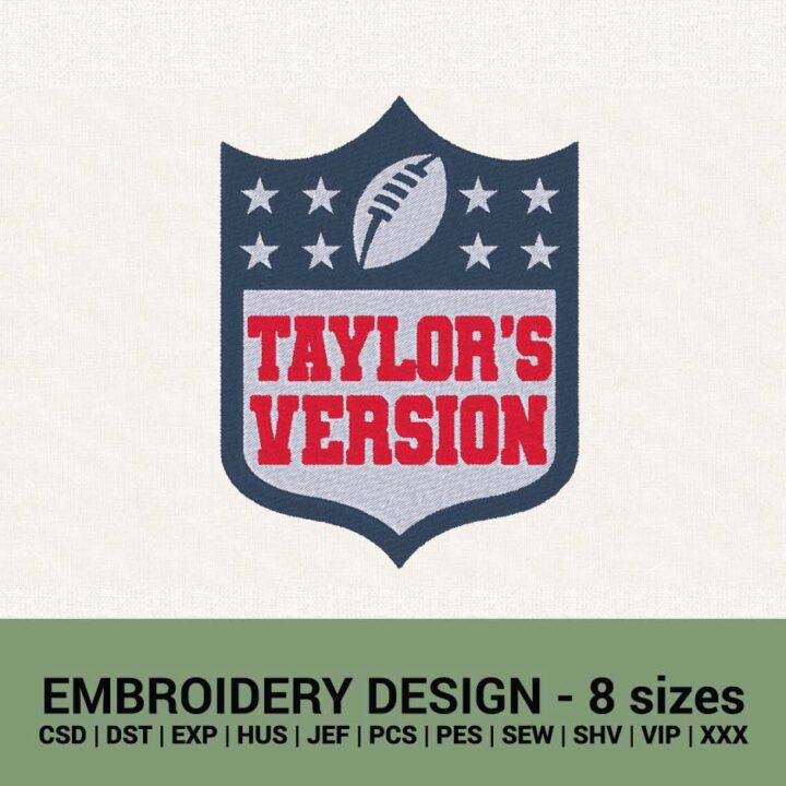 TAYLOR'S VERSION FOOTBALL BADGE MACHINE EMBROIDERY DESIGN