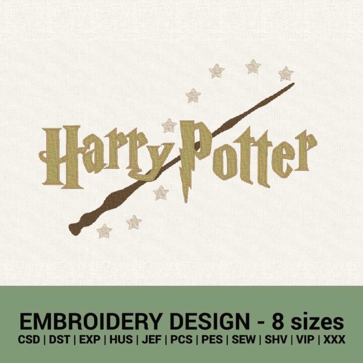 HARRY POTTER MAGIC WAND EMBROIDERY DESIGN INSTANT DOWNLOAD