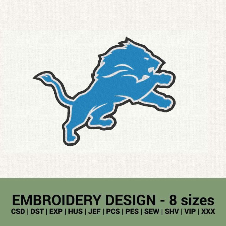 LIONS LOGO MACHINE EMBROIDERY DESIGN INSTANT DOWNLOAD