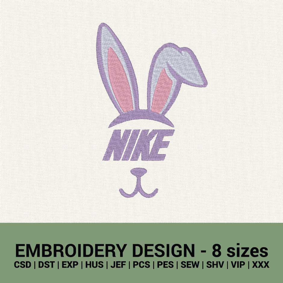 Nike bunny ears logo machine embroidery design download