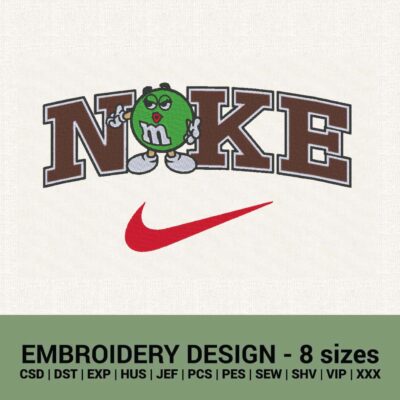 Nike m&m's chocolate logo machine embroidery design