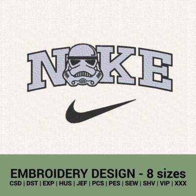 Nike Star Wars logo machine embroidery design